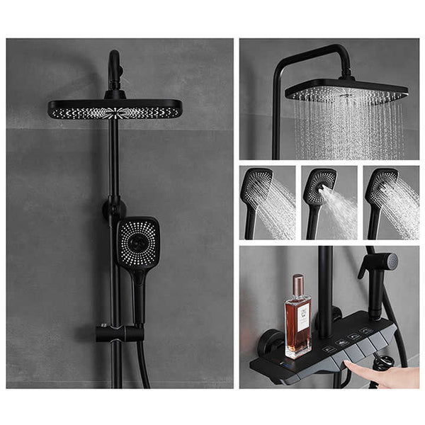Modern Piano Design 4-Function Rain Shower Faucet