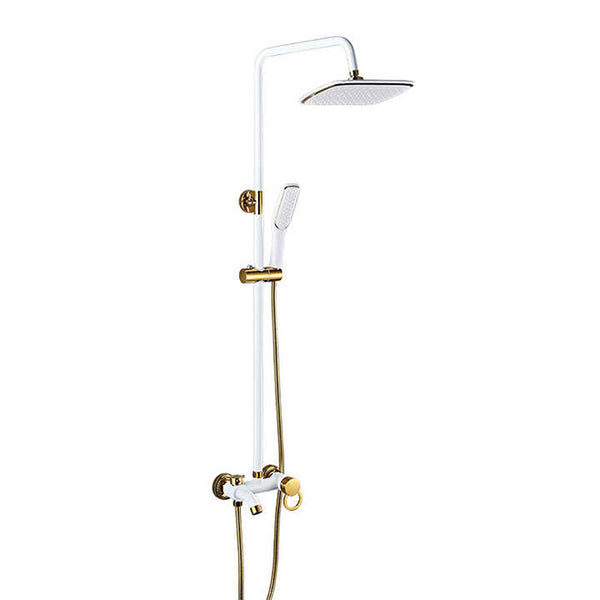 Wholesale Customized Matte Black & White Gold 4-Function Luxury Rainfall Shower System