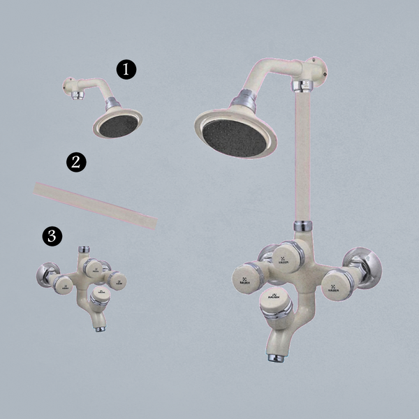 Wall Shower Complete Set Model 037 - General (Plastic head Chrome)