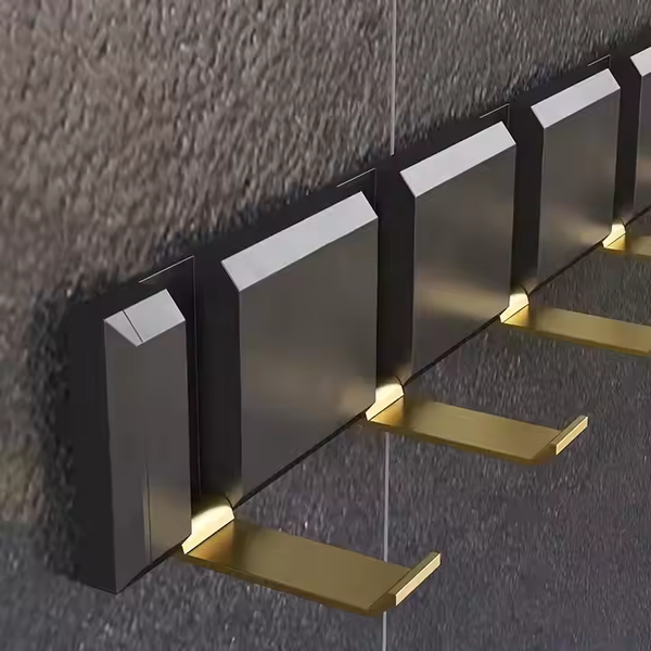 Black Hidden Metal Towel & Clothes Hook for Bathroom & Wardrobe