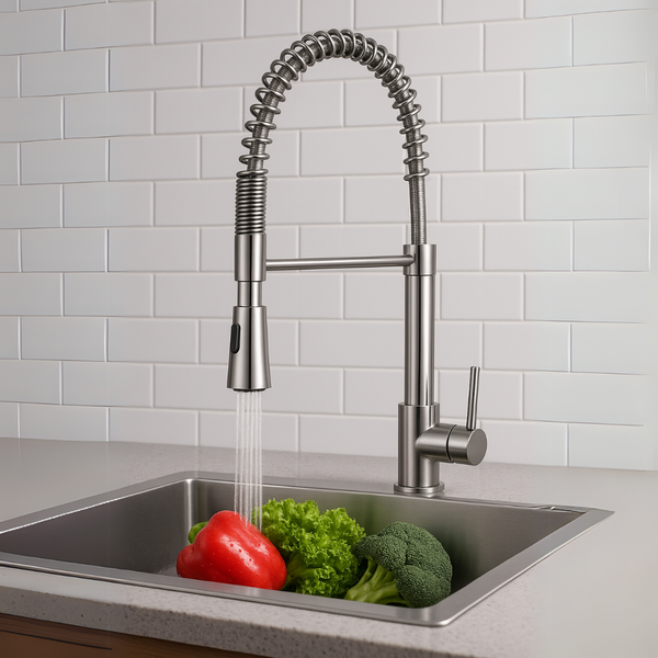 Spiral Single Handle Pull Down Kitchen Faucet/Tap