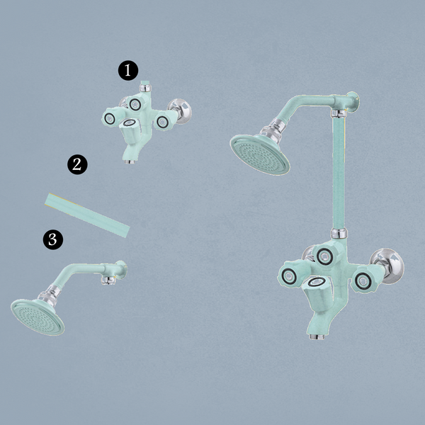 Wall Shower Complete Set Model 027 - Supreem (Plastic Head Color)