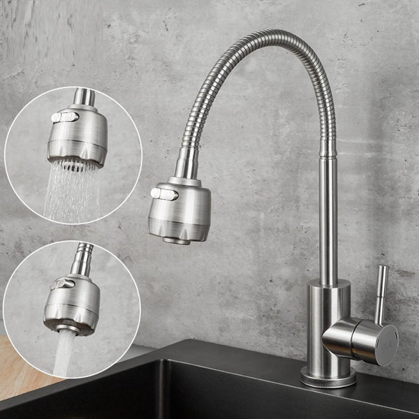 Chrome Finish Single Lever 360 Rotating Shower Brass Kitchen Water Tap/Faucet