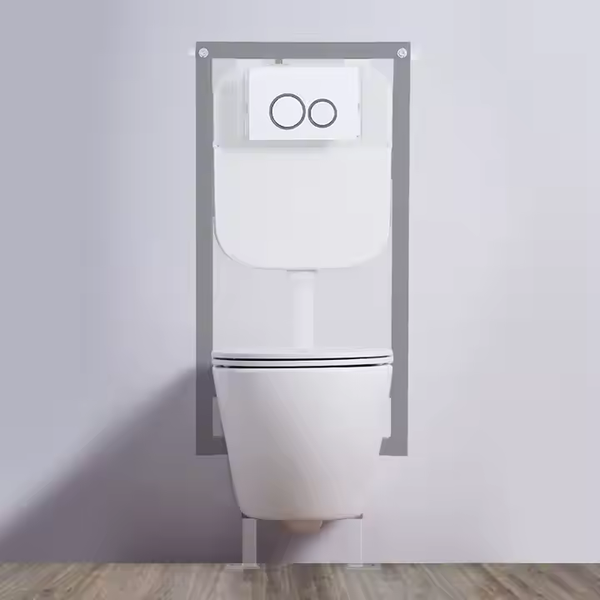 Full Frame In-wall Modern Water Tank with Dual Push Flush for Wall Hung Toilets